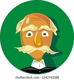 portrait of an elderly man, vector illustration
