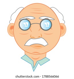 Retrato de hombres mayores con anteojos en fondo blanco está aislado