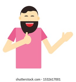 Portrait of excited business man dressed in black formal wear showing thumbs up sign. Deal, like, agree, approve, accept illustration concept in cartoon vector style.