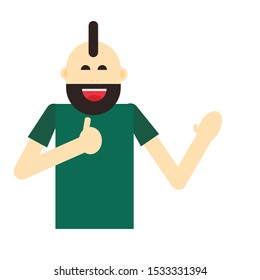 Portrait of excited business man dressed in black formal wear showing thumbs up sign. Deal, like, agree, approve, accept illustration concept in cartoon vector style.