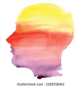 Retrato. Cara. Avatar. Cabeza humana. Perfil de degradado