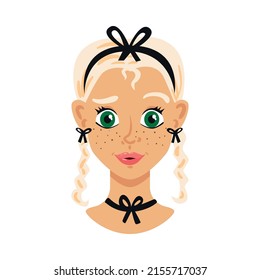 Portrait face creator composition with isolated human characters head on blank background vector illustration