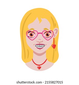 Portrait face creator composition with isolated human characters head on blank background vector illustration