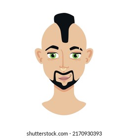 Portrait face creator composition with isolated cartoon style human head with face on blank background vector illustration