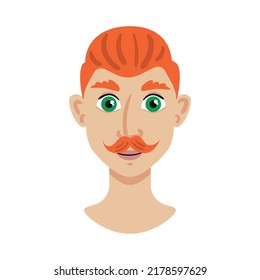 Portrait face creator composition with isolated cartoon style human head with face on blank background vector illustration