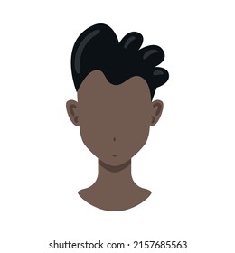 Portrait face creator male constructor composition with isolated image of human head with haircut and empty face vector illustration