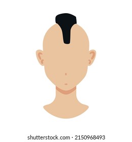 Portrait face creator man constructor composition with isolated image of human head with haircut and empty face vector illustration