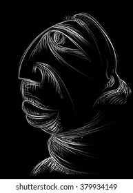 Portrait Face Sketch (Vector Art)