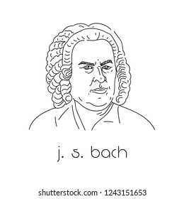 Portrait of famous composer. Bach