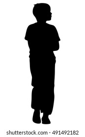 A portrait of a fashion little boy standing