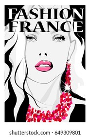 Portrait of a fashion model - vector illustration