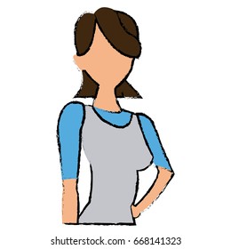 portrait female woman cartoon gesture image