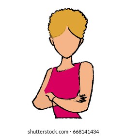 portrait female woman cartoon gesture image