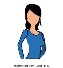 portrait female woman cartoon gesture image