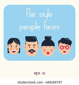 Portrait of four member happy stylish family posing together. Parents with kids. Flat style.
