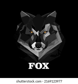Portrait of a fox, fox in the dark, illustration abstract. vector. eps