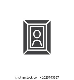 Portrait in a frame vector icon. filled flat sign for mobile concept and web design. Picture simple solid icon. Symbol, logo illustration. Pixel perfect vector graphics