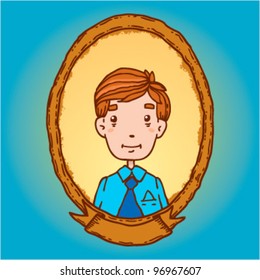 portrait frame with a young man