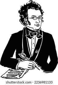 Portrait of Franz Peter Schubert - an Austrian composer