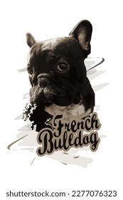 Portrait of french bulldog Vector illustration