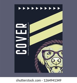 Portrait of french bulldog wearing sunglasses - Vector illustration