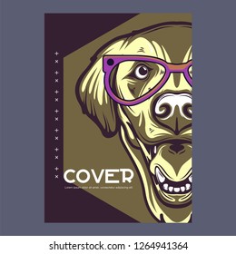 Portrait of french bulldog wearing sunglasses - Vector illustration