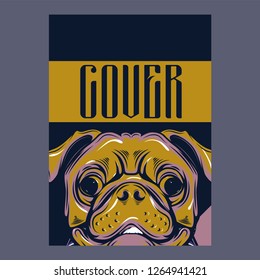 Portrait of french bulldog wearing sunglasses - Vector illustration