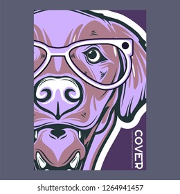 Portrait of french bulldog wearing sunglasses - Vector illustration