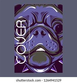 Portrait of french bulldog wearing sunglasses - Vector illustration