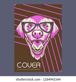 Portrait of french bulldog wearing sunglasses - Vector illustration
