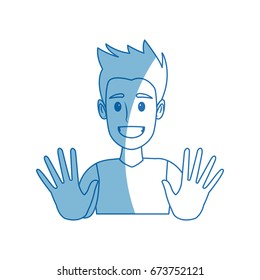 portrait funny guy cartoon young people profile