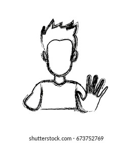 portrait funny guy cartoon young people profile