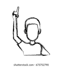 portrait funny guy cartoon young people profile