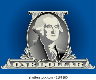 Portrait of George Washington on a one dollar bill