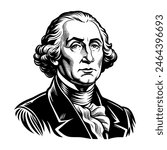 Portrait of George Washington. vector illustration