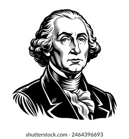 Portrait of George Washington. vector illustration