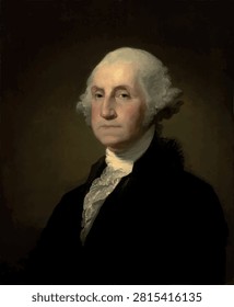 Portrait of George Washington - vector illustration