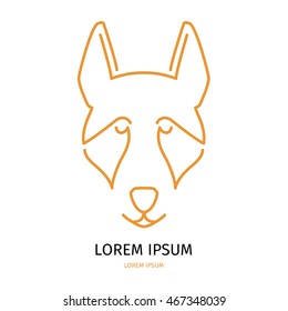 Portrait of german shepherd made in modern line style vector. Perfect logo for dog breeder, pet shop, veteriarian clinic or dog training company