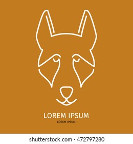 Portrait of german shepherd made in modern line style vector. Perfect logo for dog breeder, pet shop, veteriarian clinic or dog training company