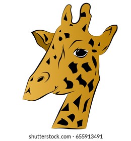 Portrait of giraffe in cartoon style