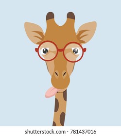 Portrait Giraffe with glasses