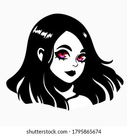 portrait of a girl with black hair