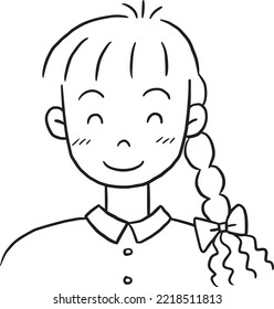 portrait girl cartoon doodle kawaii anime coloring page cute illustration drawing clipart character chibi manga comics