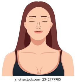 portrait of a girl with closed eyes
