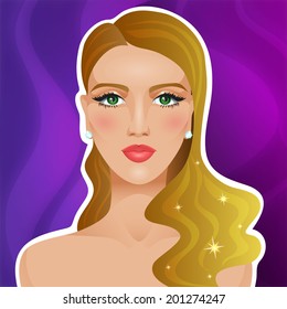 Portrait of a girl with diamond earrings 