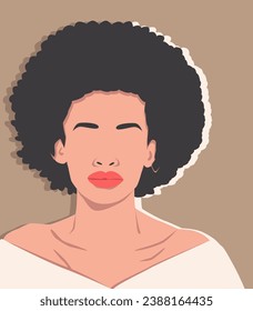 Portrait of a girl. Fashionable illustration. Face. Woman. An avatar for a social network. Portrait. A strong and brave girl.