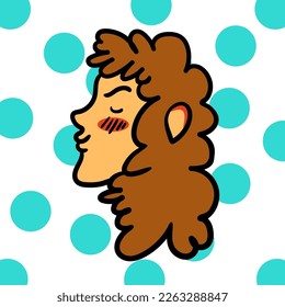 retrato de una chica de estilo plano. dibujo vectorial de una mujer. cabeza aislada de una mujer. 