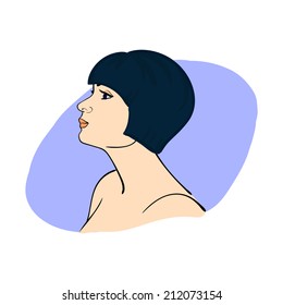 Portrait of a girl with hair bob 