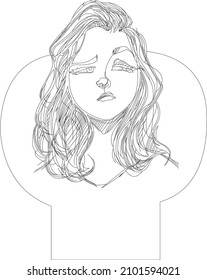 portrait of a girl with loose hair sketch