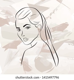 Portrait of a girl on a watercolor background